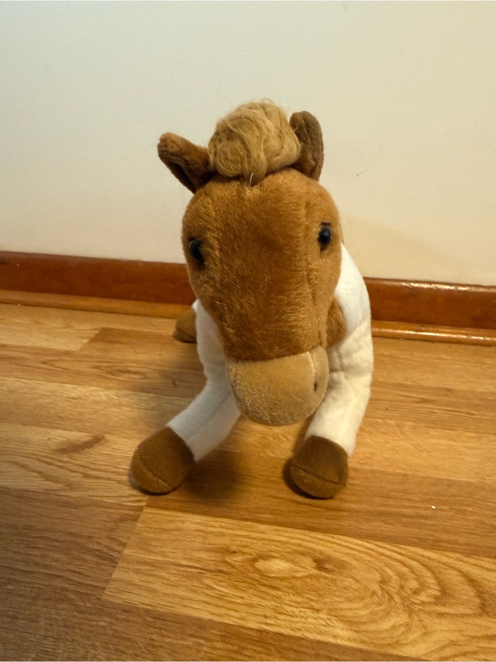 FAO Schwarz Plush Horse Toys R Us Stuffed Animal Pony Brown White Toy 12”